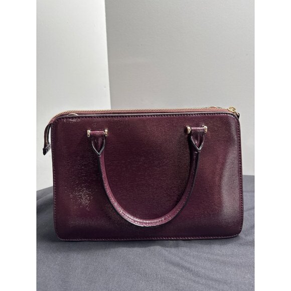 Kate Spade Lise Bixby Place Bag in Mulled Wine Patent Leather Berry Satchel Bag - Picture 5 of 15